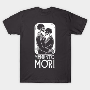 Memento Mori White Skeleton Kiss T-shirt T-Shirt